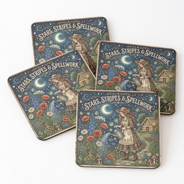 Item preview, Stars, Stripes & Spellwork Cottagecore Art designed and sold by MoonwoodStudio.