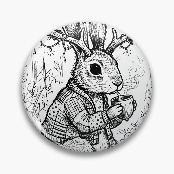 Item preview, Mossy Horned Hare of Kelp Hollow - Whimsical Cottagecore designed and sold by bapupa.