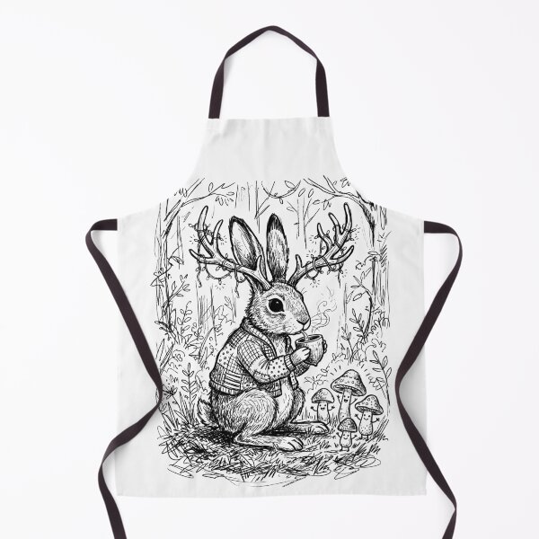 Item preview, Mossy Horned Hare of Kelp Hollow - Whimsical Cottagecore designed and sold by bapupa.
