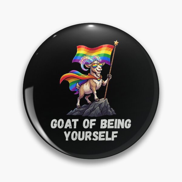 Item preview, GOAT OF BEING YOURSELF Pride Rainbow Flag designed and sold by snowry.