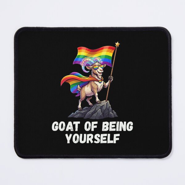 Item preview, GOAT OF BEING YOURSELF Pride Rainbow Flag designed and sold by snowry.