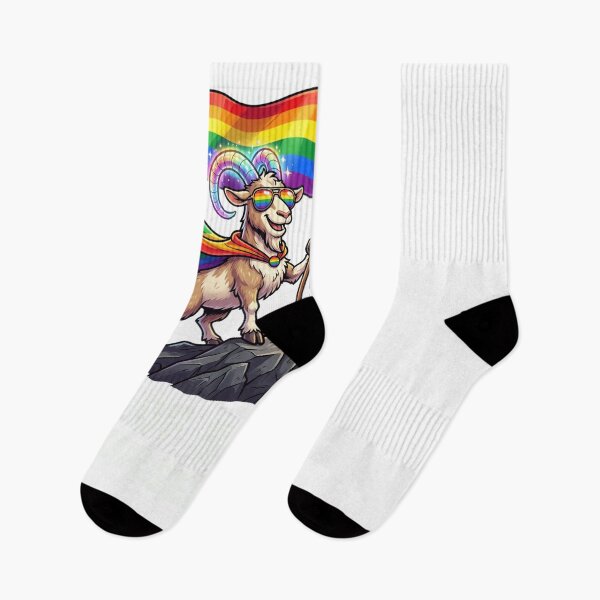 Item preview, GOAT OF BEING YOURSELF Pride Rainbow Flag designed and sold by snowry.