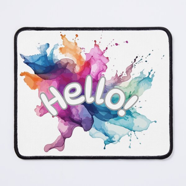 Item preview, Colorful Hello Watercolor Splash Typography designed and sold by Lazycocoon.
