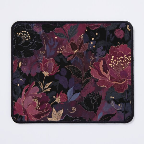 Item preview, Velvet Noir Floral Pattern | Burgundy & Black Luxury Botanical Flowers | Dark Romantic Floral Design designed and sold by GalleryPeak.