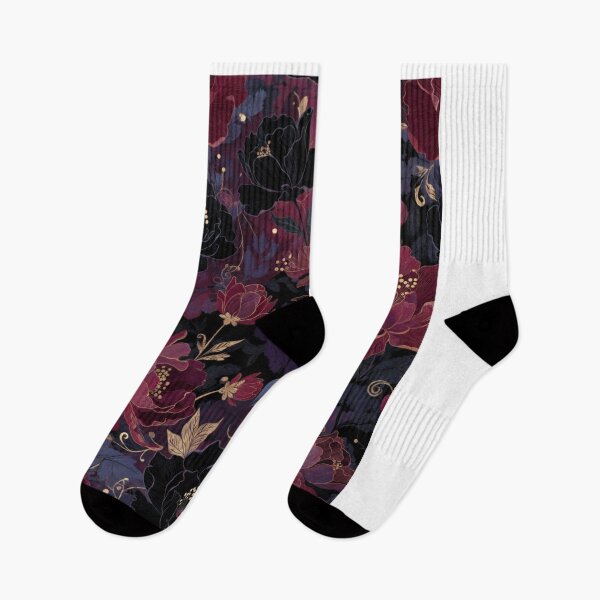 Item preview, Velvet Noir Floral Pattern | Burgundy & Black Luxury Botanical Flowers | Dark Romantic Floral Design designed and sold by GalleryPeak.