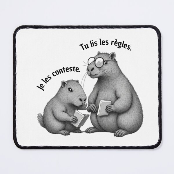 Item preview, You read the rules... FR | Pair of playing cabybaras in Victorian engraving style designed and sold by Love&Geek.