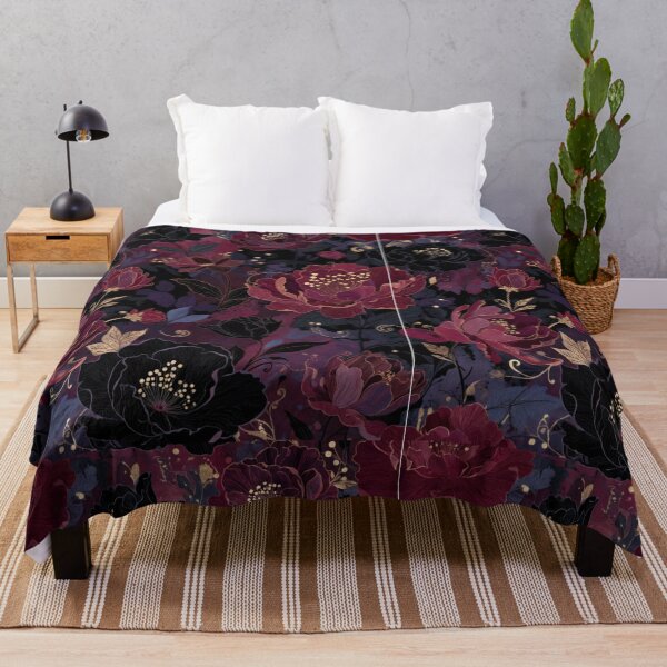 Item preview, Velvet Noir Floral Pattern | Burgundy & Black Luxury Botanical Flowers | Dark Romantic Floral Design designed and sold by GalleryPeak.