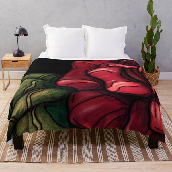 Item preview, Goth red rose painting with neo-traditional tattoo style designed and sold by NadiaChevrel.