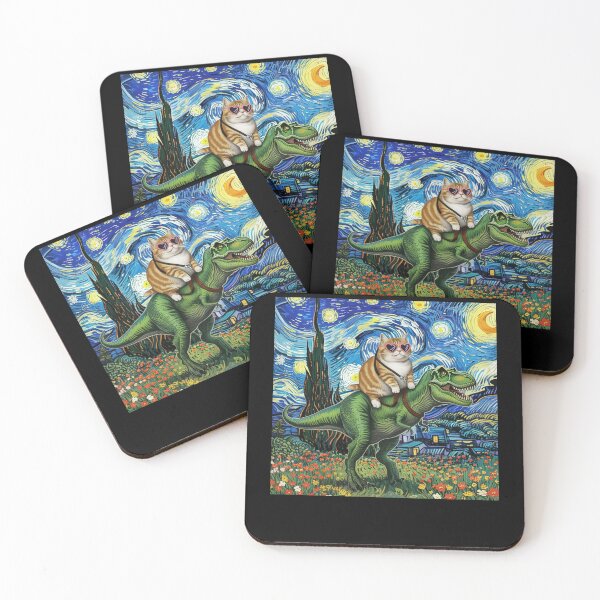Item preview, Cat Riding Dinosaur Vintage  designed and sold by charoen-design.