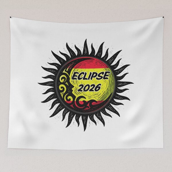 Item preview, Eclipse 2026 Spain Solar Eclipse Vintage Design designed and sold by stickersrafisa.