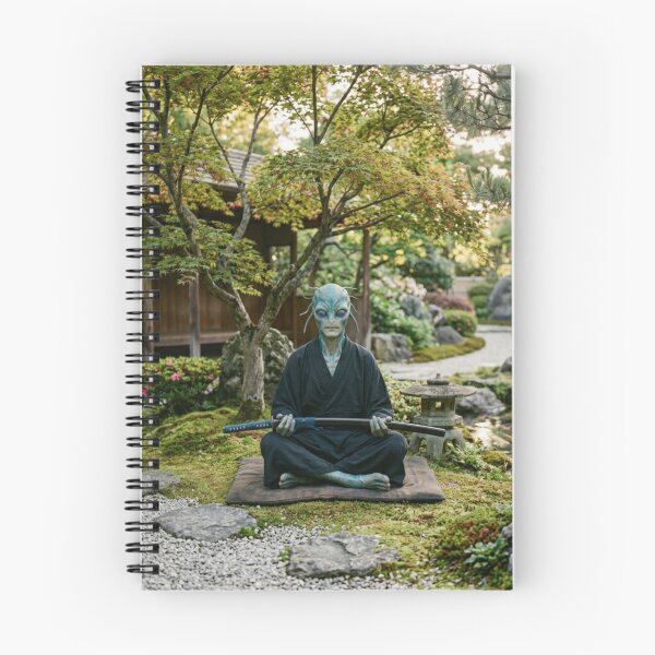 Item preview, Meditating Alien in Japanese Zen Garden designed and sold by Kloshfresh.