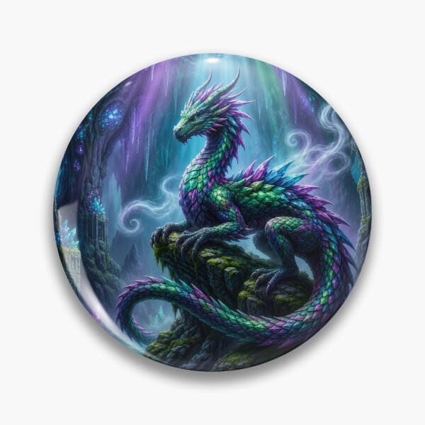 Item preview, Crystal Dragon Cavern Guardian | Enchanted Crystal Cave Fantasy Art designed and sold by DrakariArt.