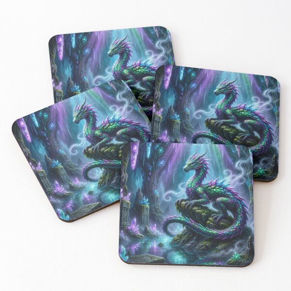 Item preview, Crystal Dragon Cavern Guardian | Enchanted Crystal Cave Fantasy Art designed and sold by DrakariArt.