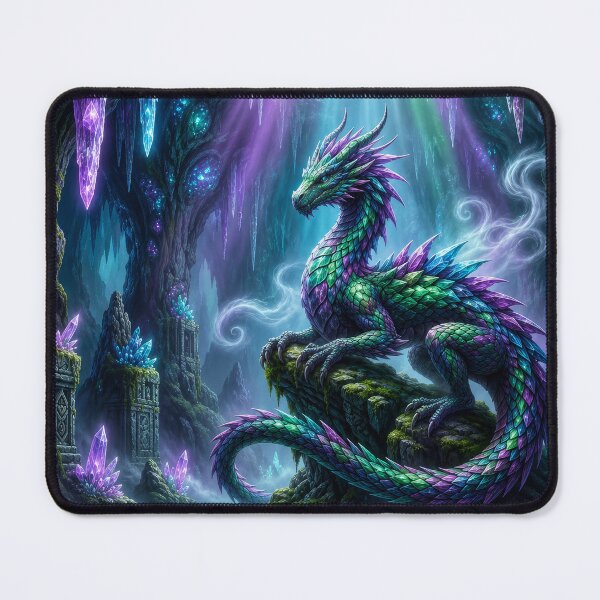 Item preview, Crystal Dragon Cavern Guardian | Enchanted Crystal Cave Fantasy Art designed and sold by DrakariArt.