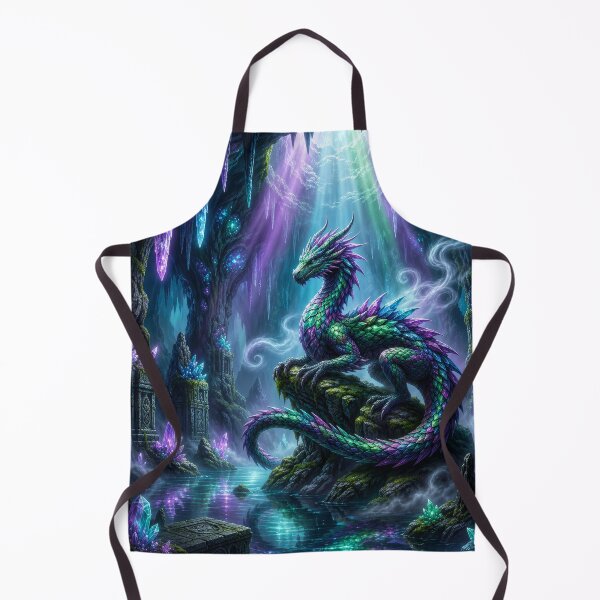 Item preview, Crystal Dragon Cavern Guardian | Enchanted Crystal Cave Fantasy Art designed and sold by DrakariArt.