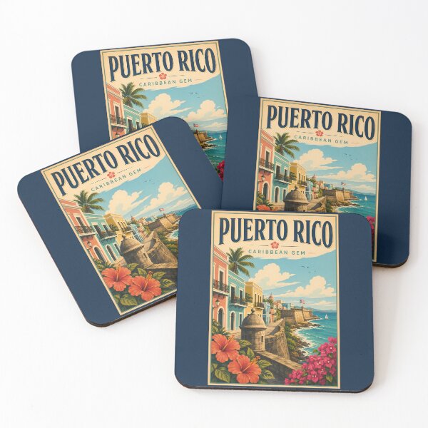 Item preview, Puerto Rico Coast Illustration Travel Art Vintage designed and sold by KrisSidDesigns.