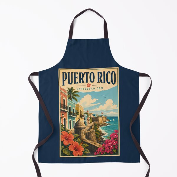 Item preview, Puerto Rico Coast Illustration Travel Art Vintage designed and sold by KrisSidDesigns.