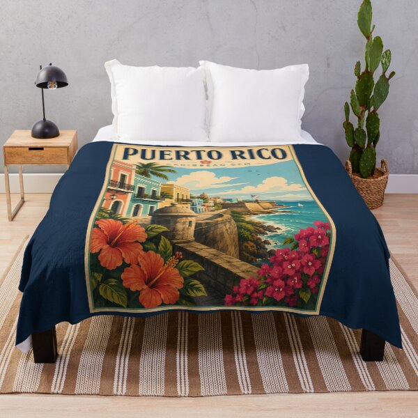 Item preview, Puerto Rico Coast Illustration Travel Art Vintage designed and sold by KrisSidDesigns.