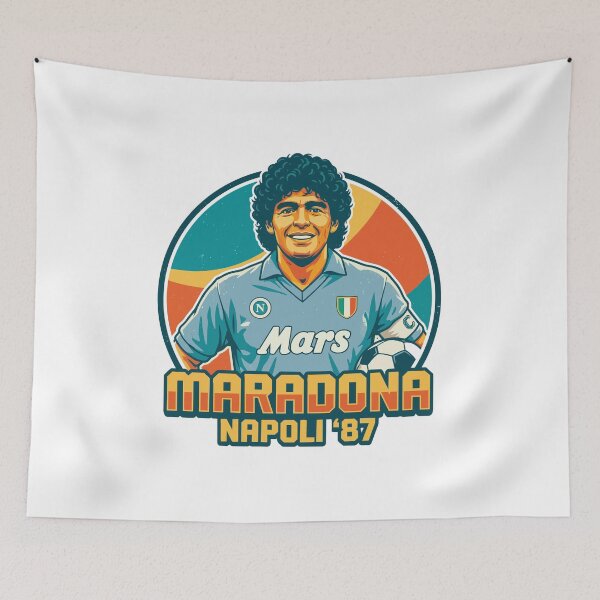 Item preview, Vintage 1980s Diego Maradona Napoli Portrait designed and sold by PixelCatalyst.