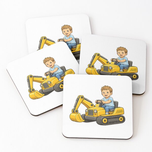 Item preview, Boy in a yellow excavator. designed and sold by kdhill.