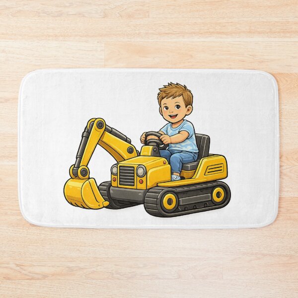 Item preview, Boy in a yellow excavator. designed and sold by kdhill.