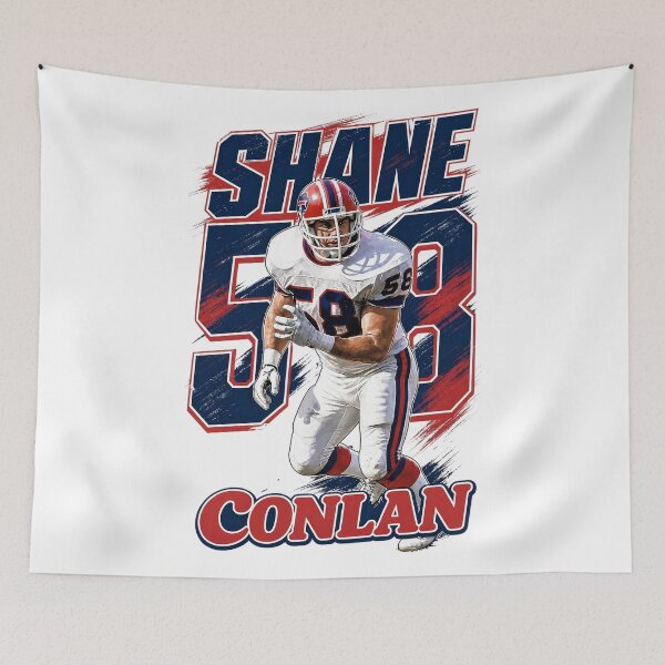 Item preview, Buffalo Defensive Legend No. 58 – Retro 90s Football Linebacker Art designed and sold by Thogan0416.