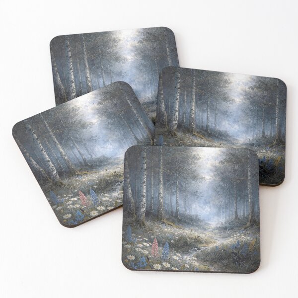Item preview, Wildflowers in a Moonlit Birch Forest  designed and sold by Maria Dryfhout.