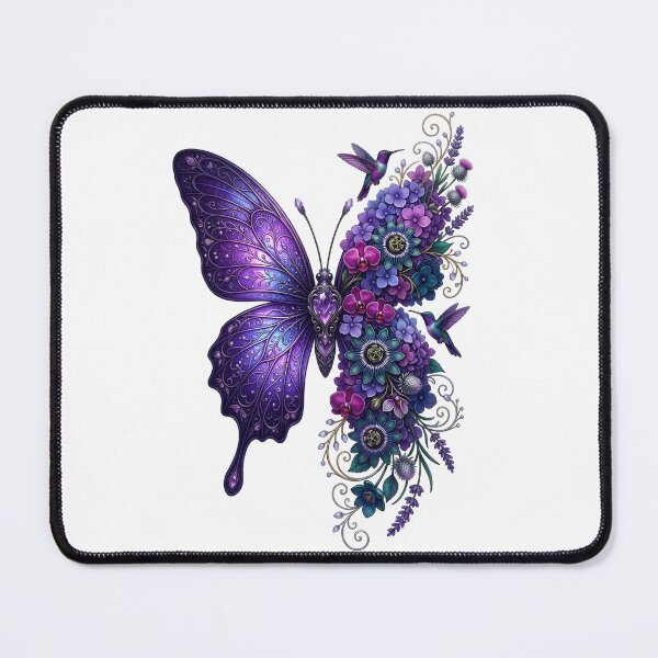 Item preview, Purple Butterfly Floral Hummingbird designed and sold by Sovereign Supply Co..