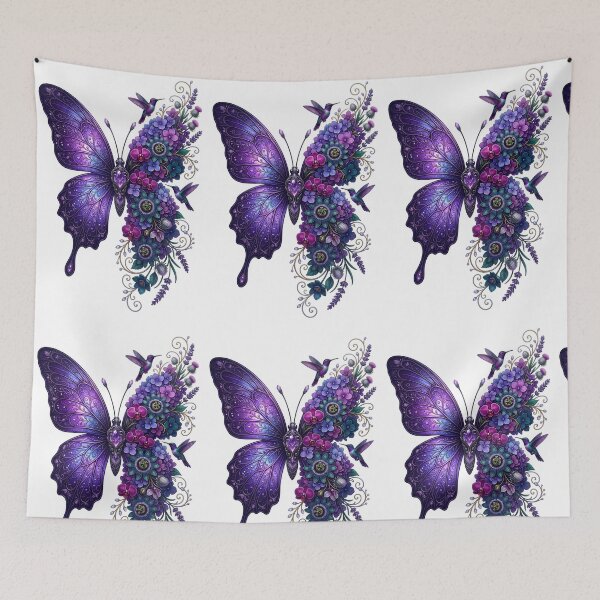 Item preview, Purple Butterfly Floral Hummingbird designed and sold by Sovereign Supply Co..