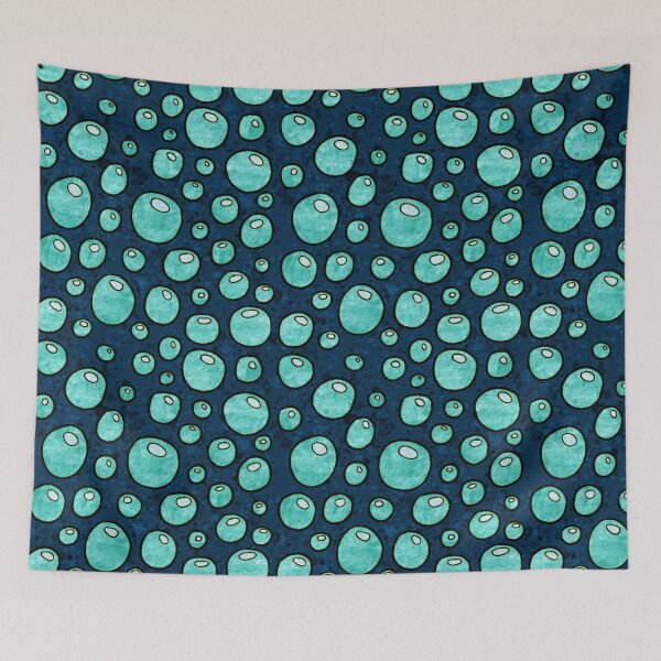 Item preview, Graphic ocean bubbles pattern, sky blue and dark blue abstract bubbles designed and sold by NadiaChevrel.