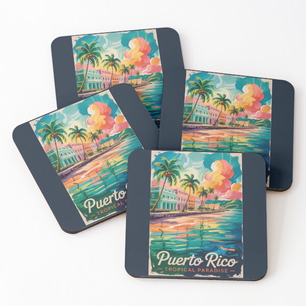 Item preview, Puerto Rico Painterly Illustration Travel Art Vintage designed and sold by KrisSidDesigns.
