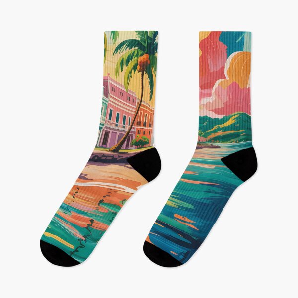 Item preview, Puerto Rico Painterly Illustration Travel Art Vintage designed and sold by KrisSidDesigns.