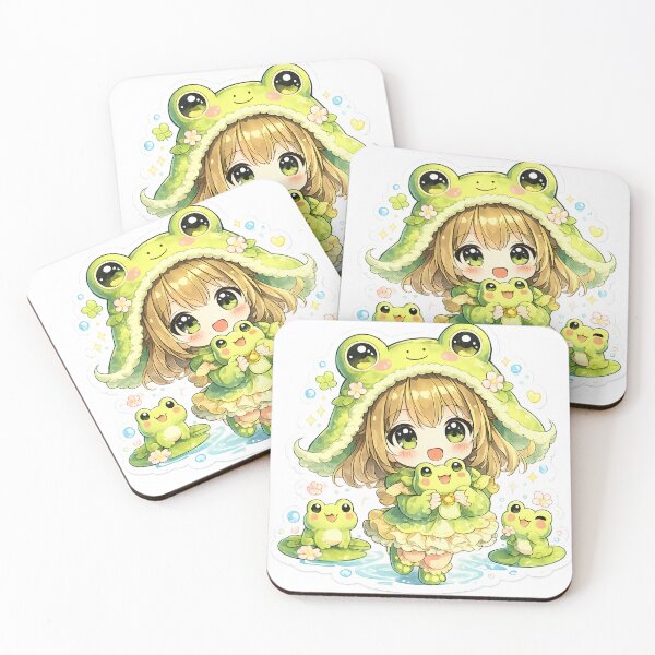 Item preview, Kawaii Frog Girl Chibi Sticker designed and sold by PixelMood Stickers.
