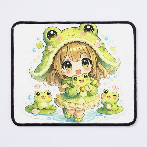 Item preview, Kawaii Frog Girl Chibi Sticker designed and sold by PixelMood Stickers.