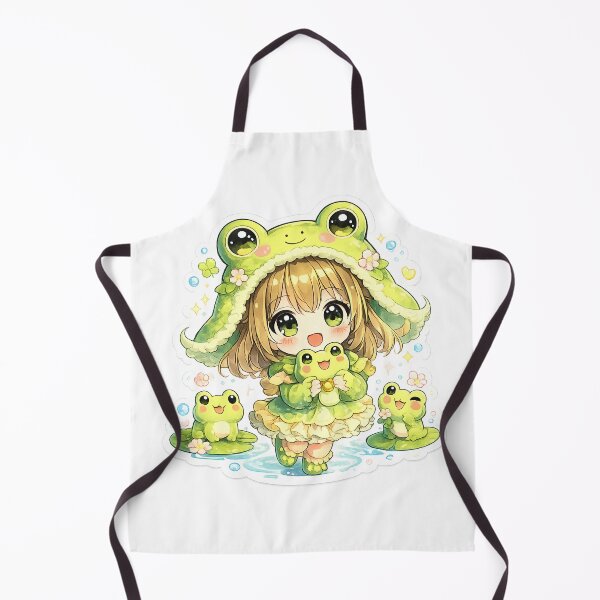 Item preview, Kawaii Frog Girl Chibi Sticker designed and sold by PixelMood Stickers.
