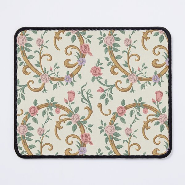 Item preview, Romantic Rococo Rose Pattern | Ornate Pink Gold Floral Seamless Repeat designed and sold by Midnight Veil Designs.