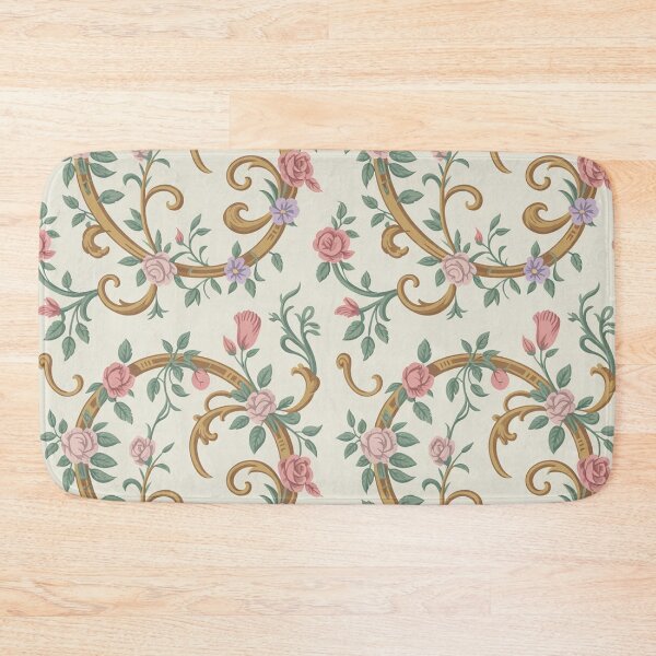 Item preview, Romantic Rococo Rose Pattern | Ornate Pink Gold Floral Seamless Repeat designed and sold by Midnight Veil Designs.
