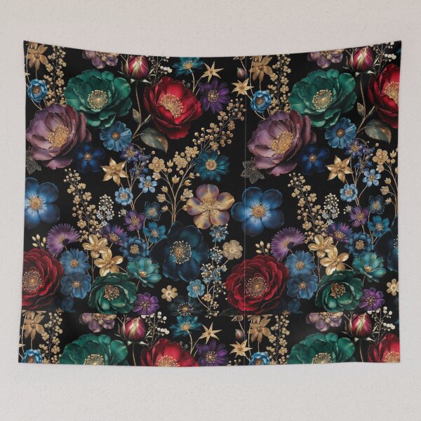 Item preview, Midnight Garden Luxe | Colorful Floral Botanical Pattern | Elegant Dark Flower Design designed and sold by GalleryPeak.