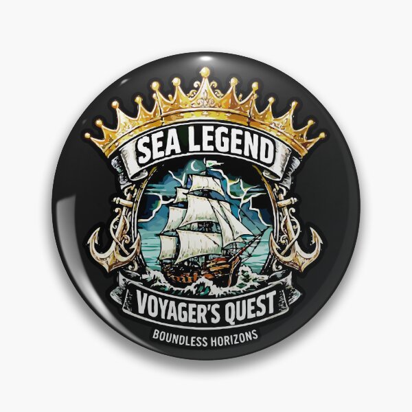 Item preview, Sea Legend Voyager's Quest Nautical Adventure Emblem designed and sold by SEOSipan.