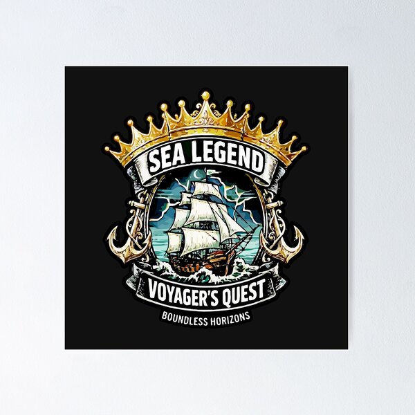 Item preview, Sea Legend Voyager's Quest Nautical Adventure Emblem designed and sold by SEOSipan.
