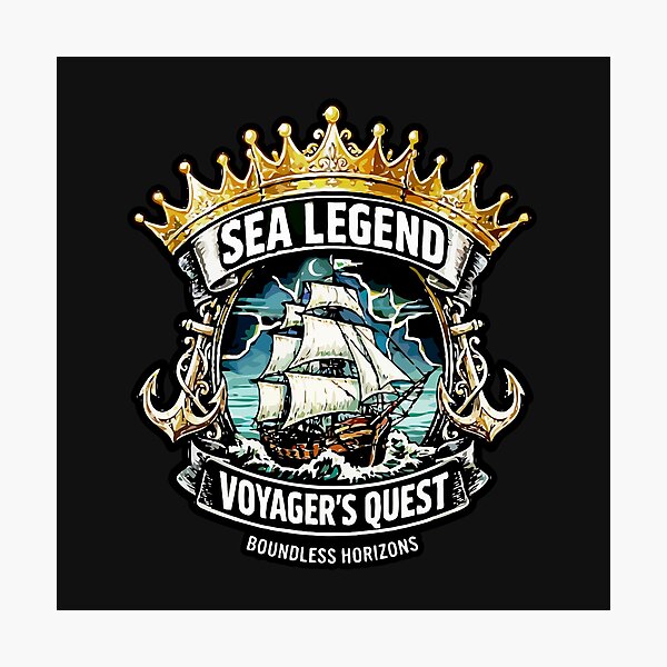 Item preview, Sea Legend Voyager's Quest Nautical Adventure Emblem designed and sold by SEOSipan.