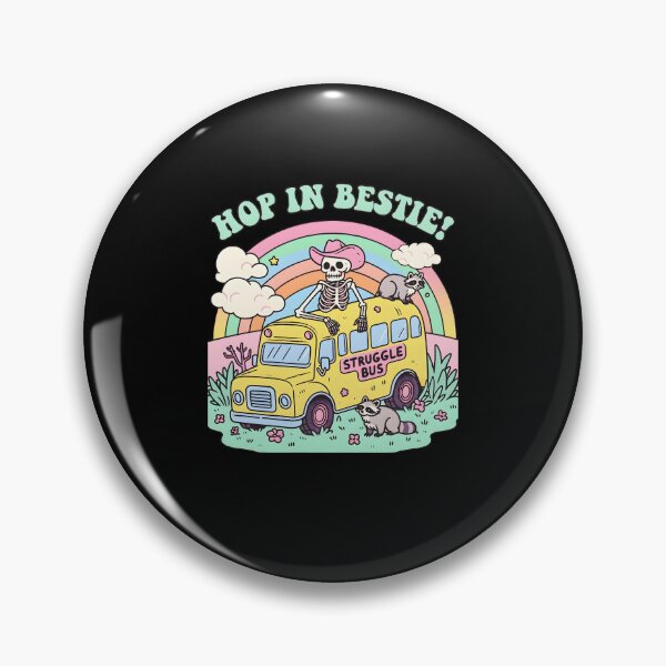 Item preview, Hop In Bestie Struggle Bus Skeleton Cowboy Funny Rainbow Meme designed and sold by alidiaa.