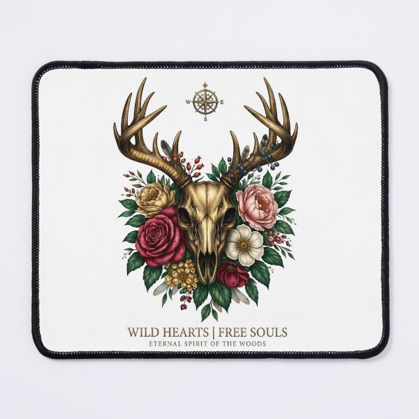 Item preview, Wild Hearts Floral Deer Skull designed and sold by Sovereign Supply Co..