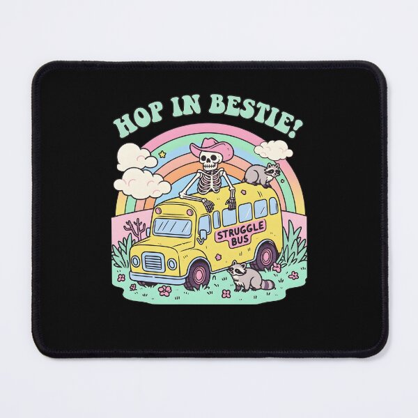 Item preview, Hop In Bestie Struggle Bus Skeleton Cowboy Funny Rainbow Meme designed and sold by alidiaa.