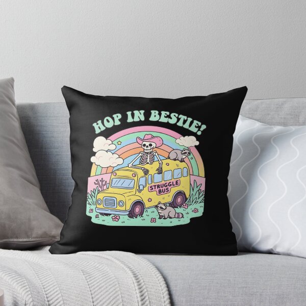 Item preview, Hop In Bestie Struggle Bus Skeleton Cowboy Funny Rainbow Meme designed and sold by alidiaa.