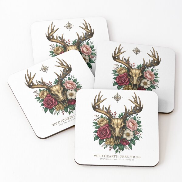 Item preview, Wild Hearts Floral Deer Skull designed and sold by Sovereign Supply Co..