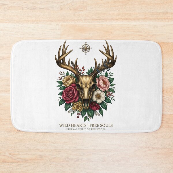 Item preview, Wild Hearts Floral Deer Skull designed and sold by Sovereign Supply Co..