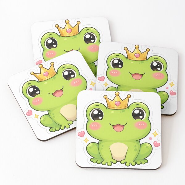 Item preview, Kawaii Frog King Sticker – Cute Crowned Frog designed and sold by PixelMood Stickers.