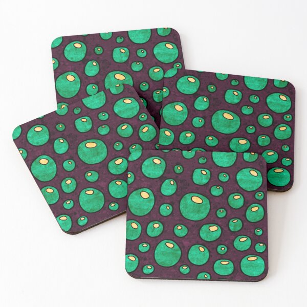 Item preview, Graphic green poison bubbles pattern, emerald green and dark purple abstract bubbles designed and sold by NadiaChevrel.