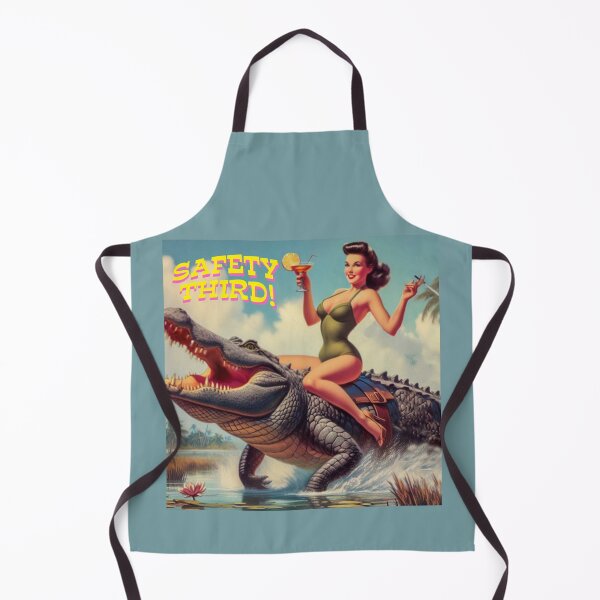 Item preview, Vintage Postcard Gator Rodeo Safety Third Spoof designed and sold by Larry Oates.